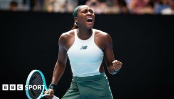 Coco Gauff celebrates