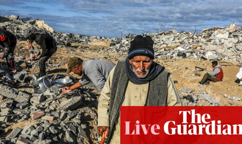 Gaza ceasefire: Displaced Palestinians return to destroyed homes as aid is delivered to strip – live updates