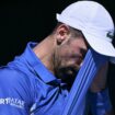 Novak Djokovic reacts to missing a point