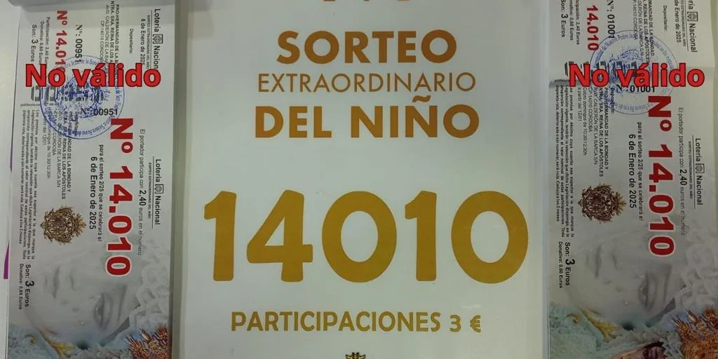 La Bondad de Córdoba advierte de que, por un «error ajeno», la lotería de El Niño que vende lleva un número incorrecto