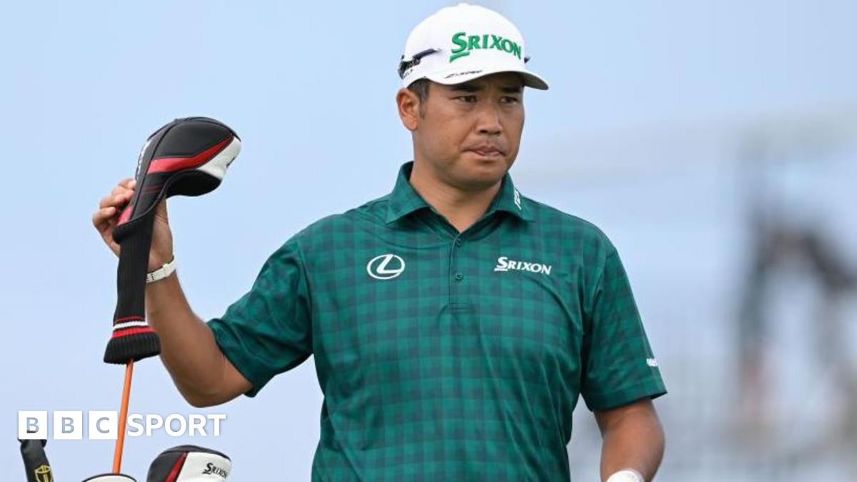 Japan's Hideki Matsuyama prepares to play a shot on Saturday