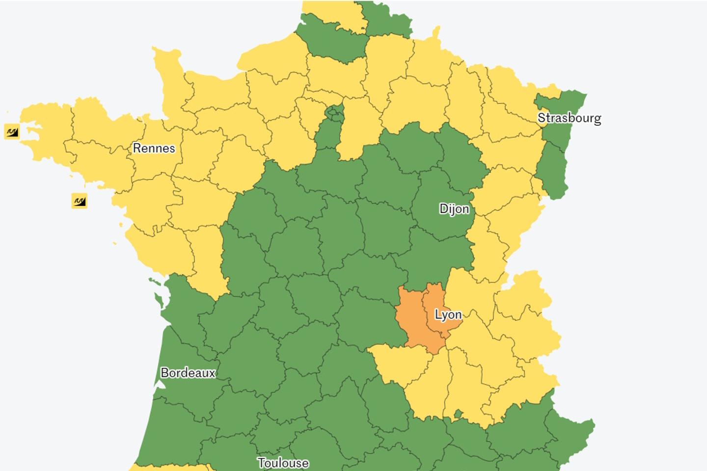 Météo-France place la Loire et le Rhône en vigilance orange en raison d’un « violent coup de vent »