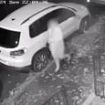 Moment woman scratches 11 vehicles parked in the street hours before New Year as police launch hunt for mystery vandal