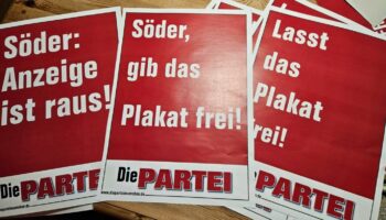 Als Reaktion auf abhandengekommene Wahlplakate richtete "Die Partei" einen Aufruf an den CSU-Vorsitzenden Markus Söder