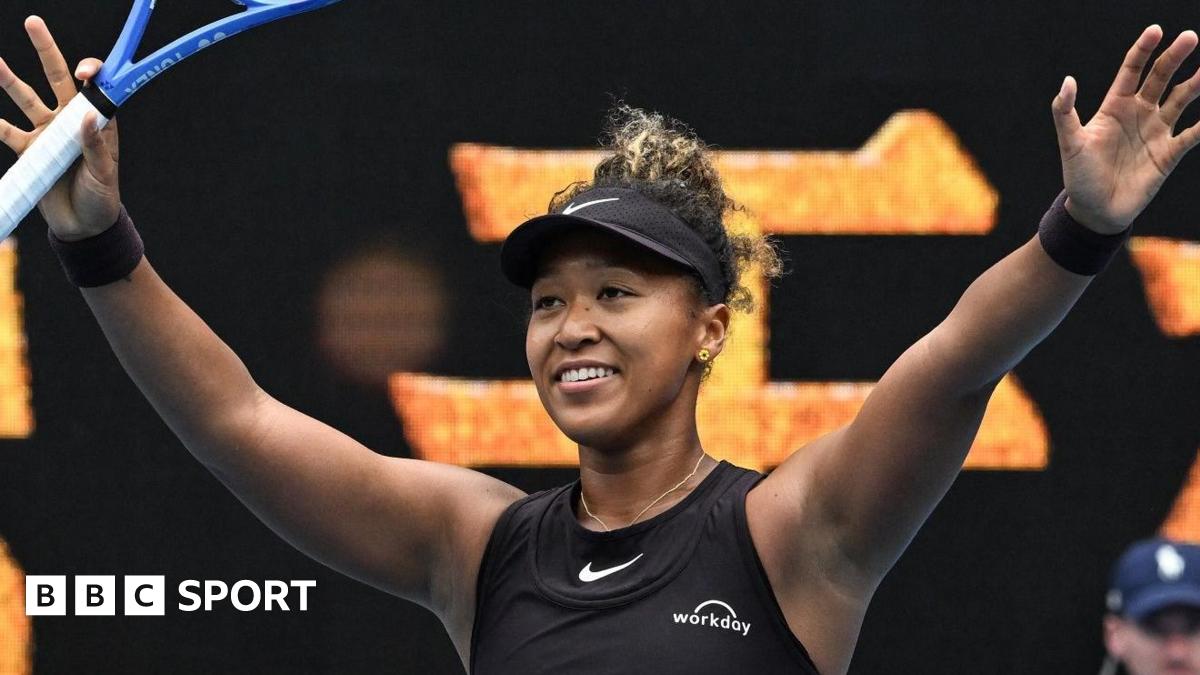 Naomi Osaka celebrates her second round win at the Australian Open