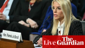 Pam Bondi claims justice department ‘targeted’ Trump but says she won’t pursue ‘political’ prosecutions – US politics live