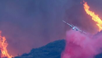 Qué es el polvo rosa con el que se combaten los incendios en Los Ángeles