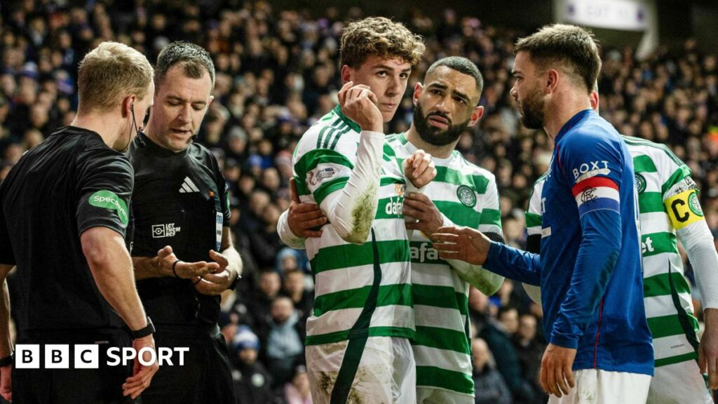 Arne Engels was hit by a coin late in the Old Firm game