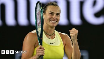 Aryna Sabalenka celebrates victory over Anastasia Pavlyuchenkova