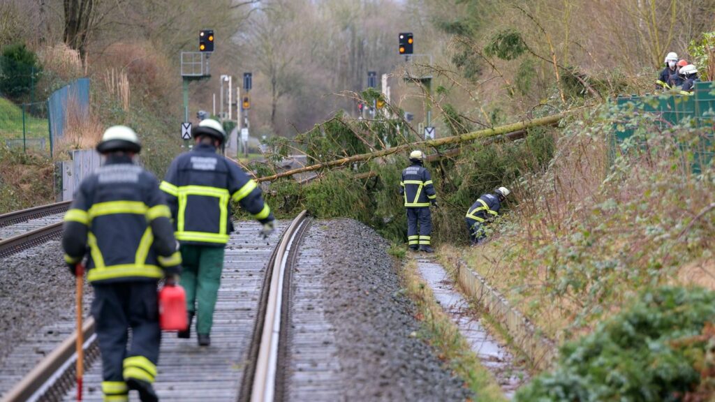 Am Neujahrstag musste die Feuerwehr wegen Sturmschäden ausrücken. (Archivbild) Foto: Jonas Walzberg/dpa