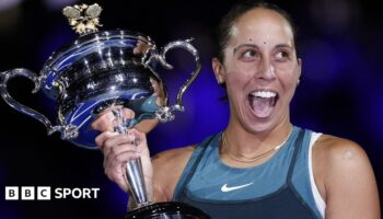 Madison Keys with the Australian Open trophy