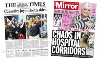 The Papers:  'Ceasefire joy' and 'chaos in hospital corridors'