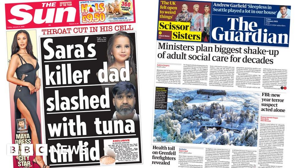 The Papers: Sara Sharif's dad 'attacked in prison' and social care 'shake-up'