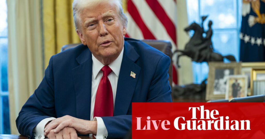 Trump says he will impose trade tariffs on Canada and Mexico on Saturday – US politics live