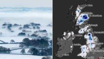 UK snow maps show exact date 500-mile Atlantic storm will bring SEVEN INCHES