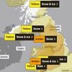 UK weather: Met Office issues new warning maps showing where will be hit worst by heavy snow and freezing rain this weekend with a foot of snow and -10C Arctic blast on way