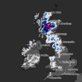 UK weather maps show exactly where Brits will see snow this weekend as more than 14in forecast