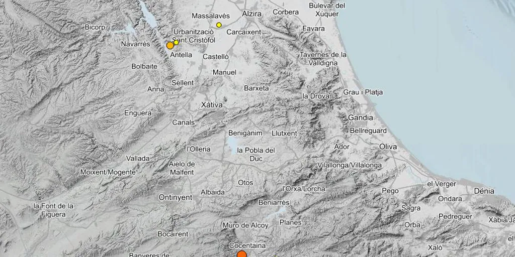 Un terremoto de 3,2 grados en Cocentaina hace temblar varios pueblos alicantinos