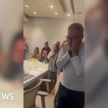 Watch: Father of freed Romi Gonen in tears as he watches release