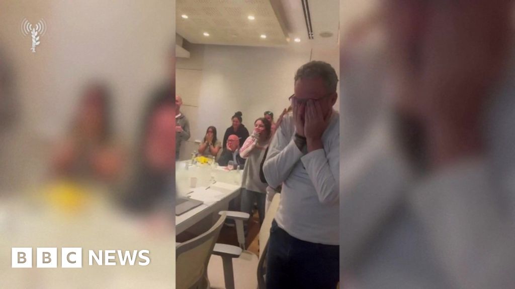 Watch: Father of freed Romi Gonen in tears as he watches release