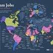 What the world wants to do for a living: Fascinating map shows how being a pilot is the globe's number one dream job, while 'YouTuber' and attorney also prove popular