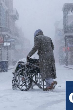 ‘Once in a lifetime’ winter storm brings heavy snow and chill to southern US