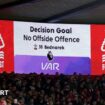 A screen displays a VAR decision during Nottingham Forest's recent victory over Southampton in the Premier League