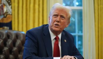 President Donald Trump speaks as he signs executive orders in the Oval Office at the White House, Thursday, Jan. 30, 2025, in Washington. (AP Photo/Evan Vucci)