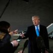 Donald Trump speaks to reporters next to Air Force One after arriving back at Joint Base Andrews. Pic: AP Photo/Ben Curtis