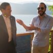 Marco Rubio meets  El Salvador's president, Nayib Bukele, at his residence on Lake Coatepeque. Pic: AP