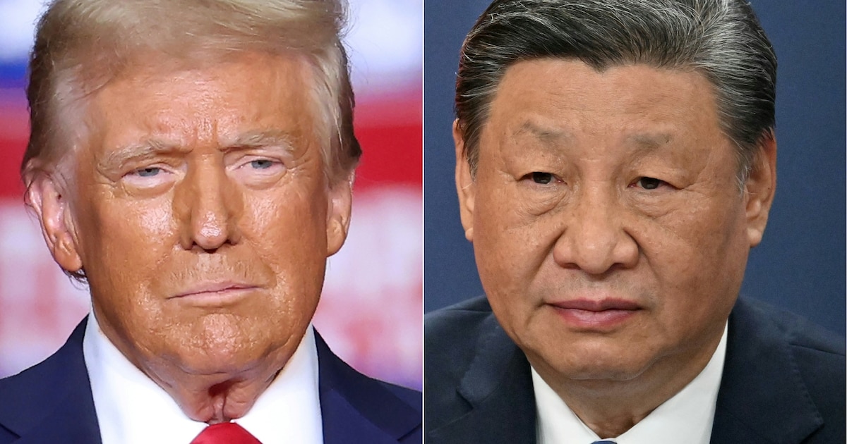 Un montage photo créé le 7 novembre 2024, montrant Donald Trump (à gauche) et Xi Jinping (à droite)