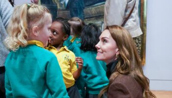 Kate joins young children on school trip