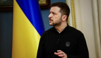 Ukraine's President Volodymyr Zelenskyy looks on as he meets International Atomic Energy Agency Director General Rafael Grossi (not pictured), amid Russia's attack on Ukraine, in Kyiv, Ukraine, February 4, 2025. Pic: Reuters