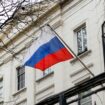 A Russian flag flies outside the Consular Section of the Russian Embassy in London, Tuesday, Feb. 22, 2022. British Prime Minister Boris Johnson says the U.K. will introduce "immediate" economic sanctions against Russia, and warned that President Vladimir Putin is bent on "a full-scale invasion of Ukraine." (AP Photo/David Cliff)