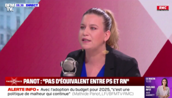 Après le visuel LFI comparant Olivier Faure à Marine Le Pen, Mathilde Panot peine à se justifier