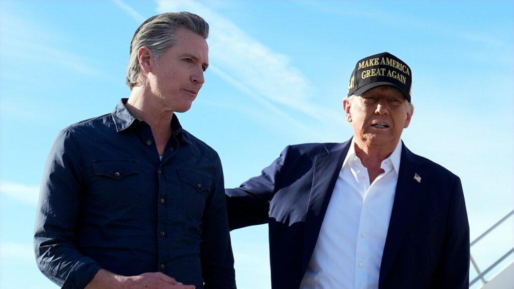 Newsom changes tone on Trump from campaign rhetoric with federal wildfire recovery funds at stake