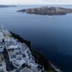 A drone view shows a part of Santorini caldera. Pic: Reuters