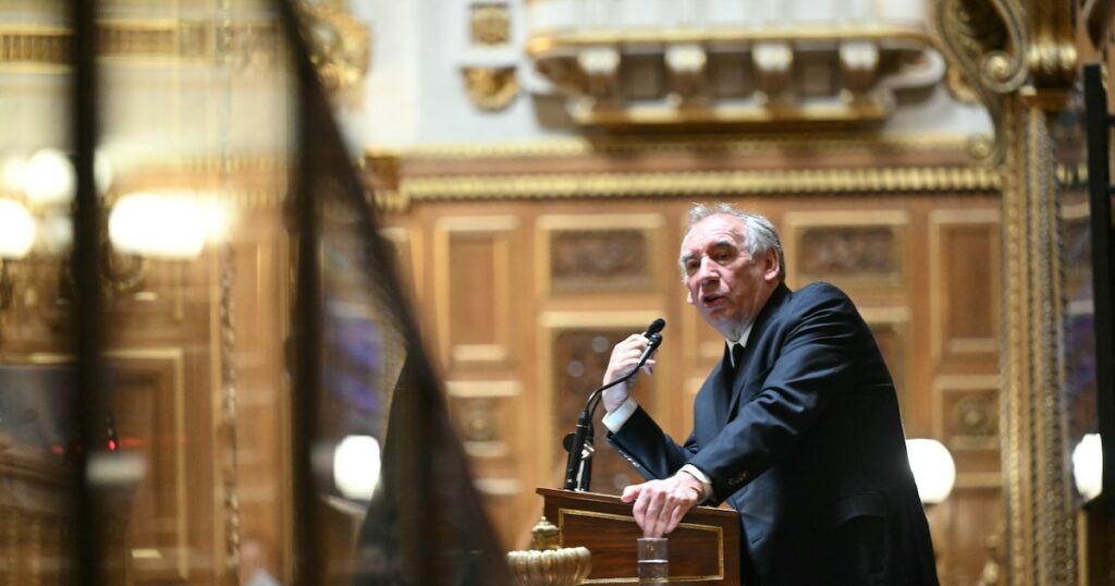 François Bayrou au Sénat, à Paris, le 15 janvier 2025