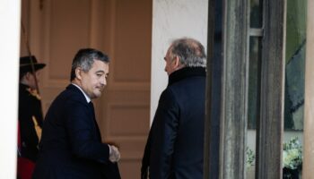 Gérald Darmanin et François Bayrou, le 3 janvier 2025, à l'Elysée.