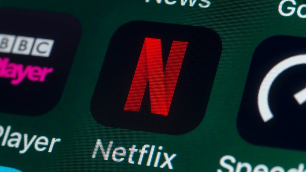 Netflix logo on a phone. Pic: iStock