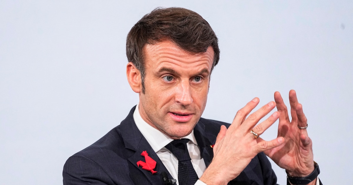 Emmanuel Macron reçoit les acteurs de la French Tech à l'Elysée, le 20 février 2023.