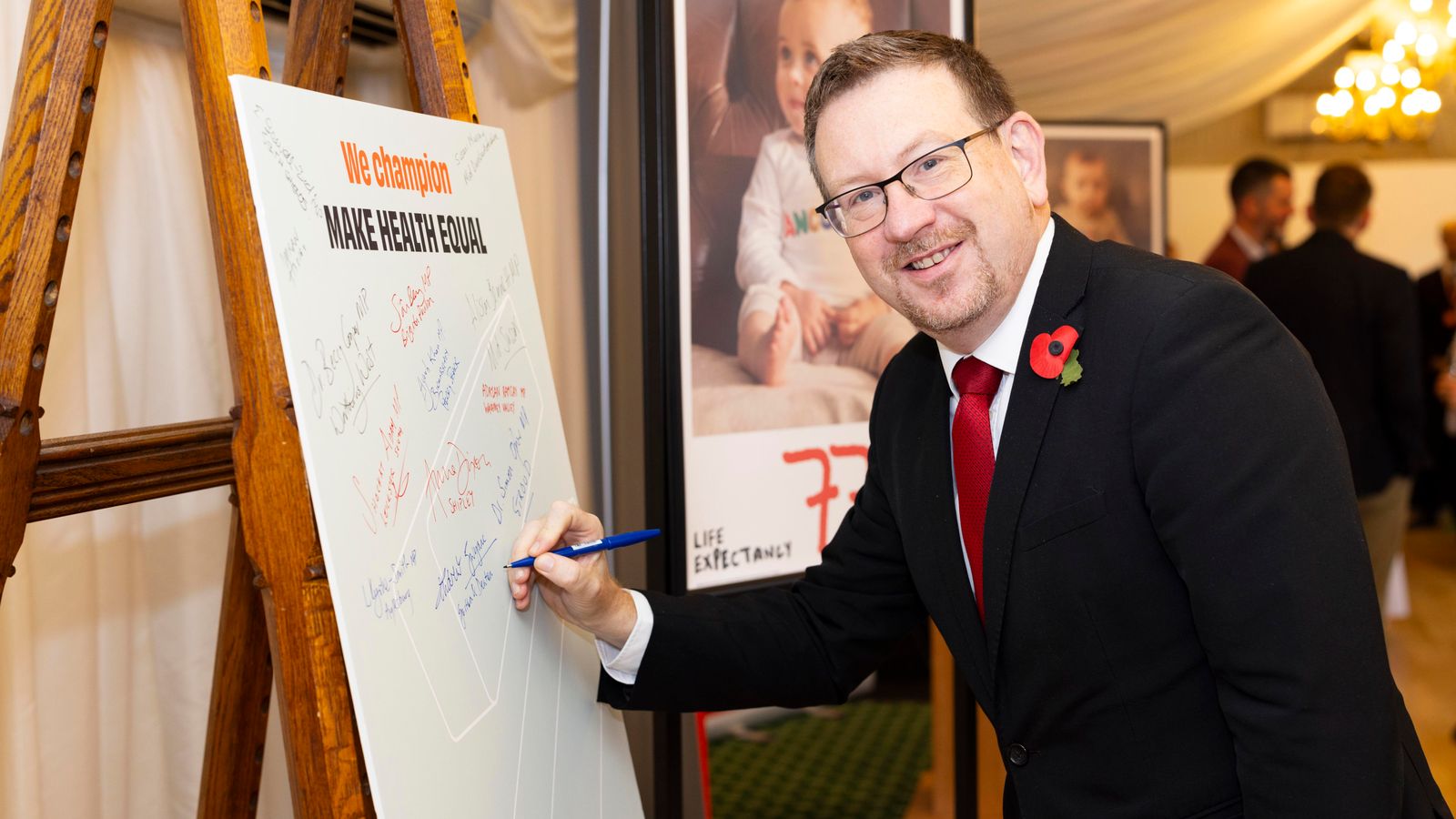 Andrew Gwynne, under secretary of state for public health and prevention, attends a parliamentary reception at the House of Commons hosted by campaign group Health Equals, inviting MPs to pledge their support for the new Parliamentary Champions Network that aims to raise awareness of health inequalities around the UK. Picture date: Wednesday November 6, 2024.