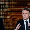 Le président français Emmanuel Macron répond aux questions des journalistes lors d'une interview télévisée diffusée sur la chaîne France 2 et en Inde à la veille du Sommet d'action sur l'intelligence artificielle (IA), au Grand Palais, à Paris, le 9 février 2025.