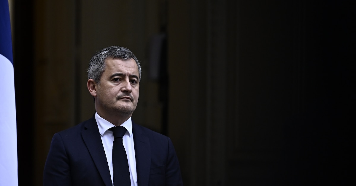 Le nouveau ministre de la Justice, Gerald Darmanin, lors de la cérémonie de passation de pouvoirs avec son prédécesseur au ministère de la Justice, le 24 décembre 2024 à Paris