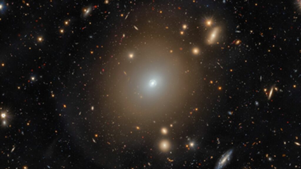 The Einstein ring captured by the ESA's Euclid telescope. Pic: PA