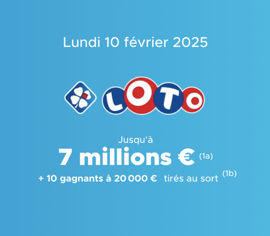 Résultat Loto (FDJ) : le tirage de ce lundi 10 février 2025, 7 millions d'euros en jeu