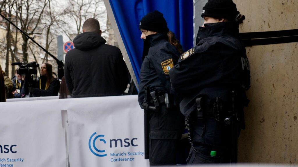 Police officers at the Munich security conference