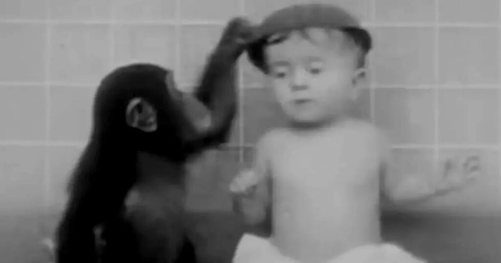 Boy forced to grow up alongside a chimpanzee after family carried out bizarre experiment