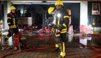 Die Feuerwehr ist mit zahlreichen Kräften vor Ort. Foto: Boris Roessler/dpa