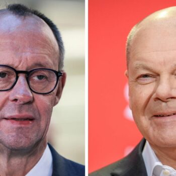 Ein Höhepunkt im Wahlkampf: das TV-Duell Merz gegen Scholz